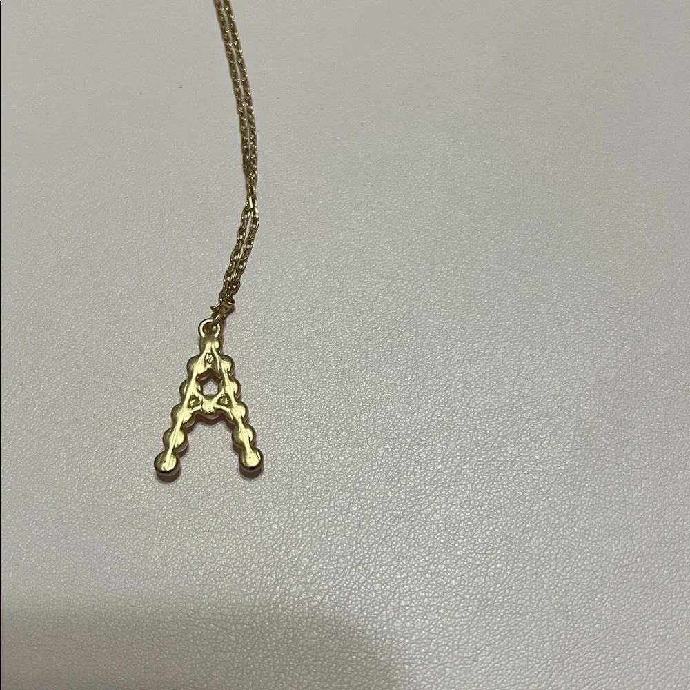 NWT Michelle McDowell A Initial Pearl Gold Chadwick Pendant Necklace